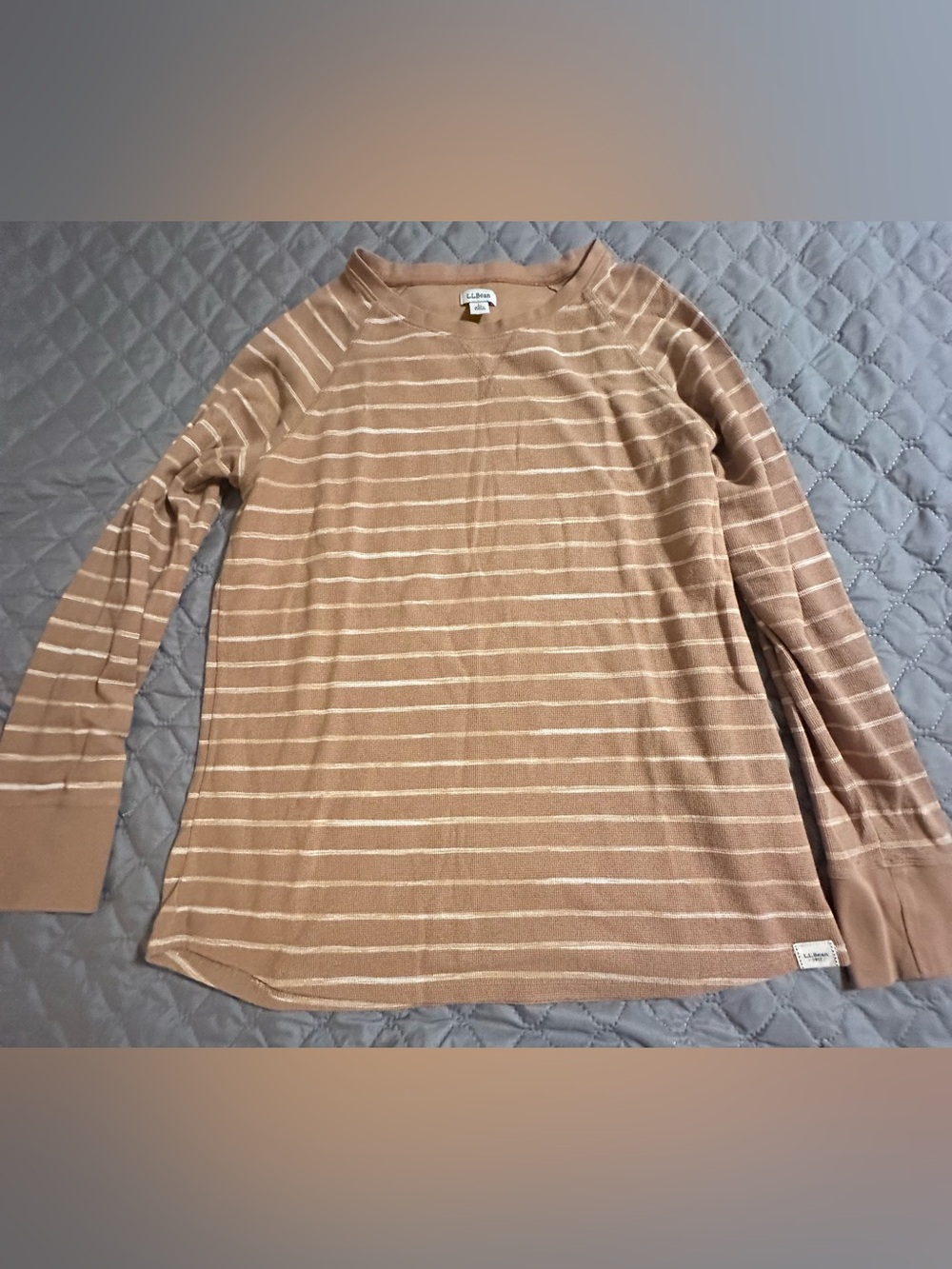 Women’s L.L Bean Mini Waffle LS Crewneck Size L